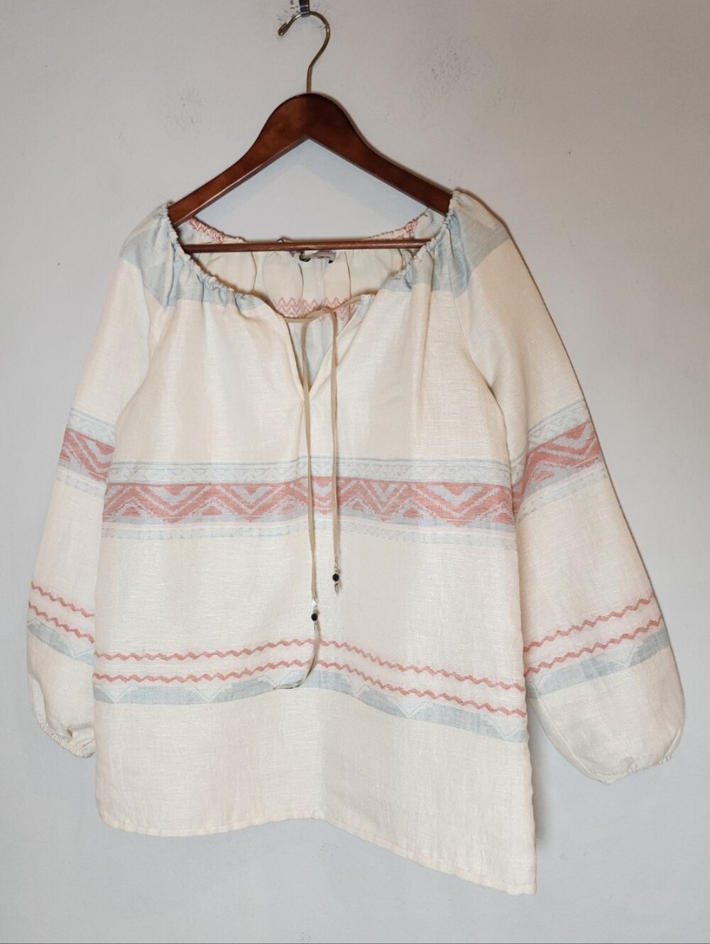 La Fee Maraboutee Linen Blend Blouse Top Made In Italy Size 38 Medium